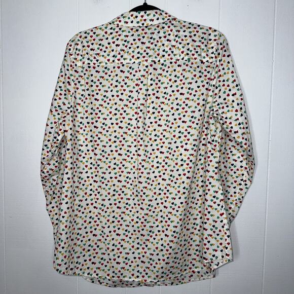 Talbots Women’s Classic Cotton Button Down Shirt Ditsy Hearts Size 1X - Picture 3 of 7